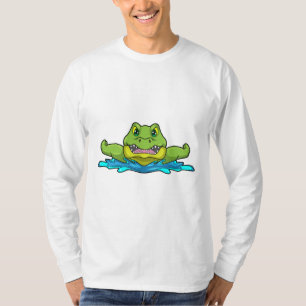 krokodil bij zwemmen in water t-shirt