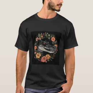 Krokodil Boho Bloemen T-shirt