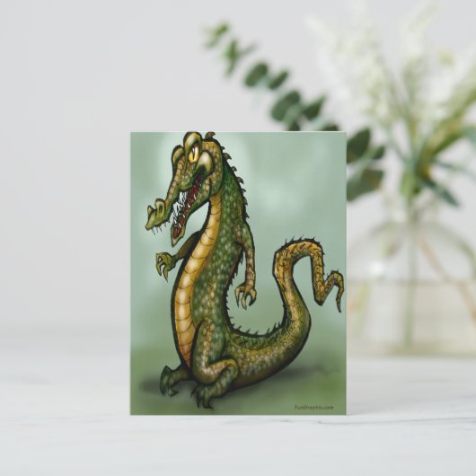 Krokodil Briefkaart (Staand voorkant)