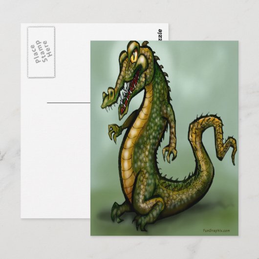 Krokodil Briefkaart (Voorkant / Achterkant)