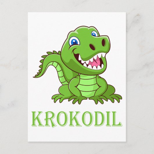 Krokodil Briefkaart (Voorkant)