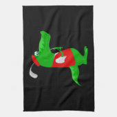 Krokodil Cartoon Golfer op Keuken & Sporthanddoek Theedoek (Verticaal)