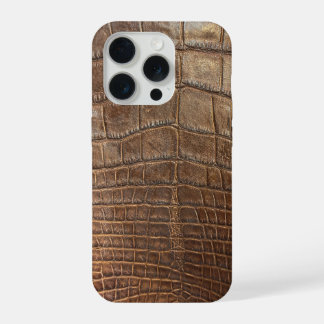 Krokodil dierprint reptiel bruin alligator iPhone 15 pro case