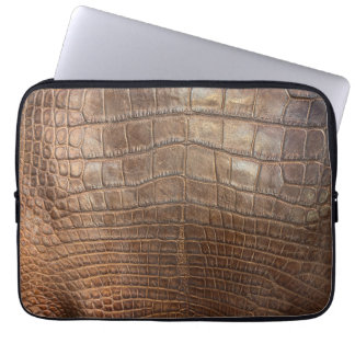 Krokodil dierprint reptiel bruin alligator laptop sleeve