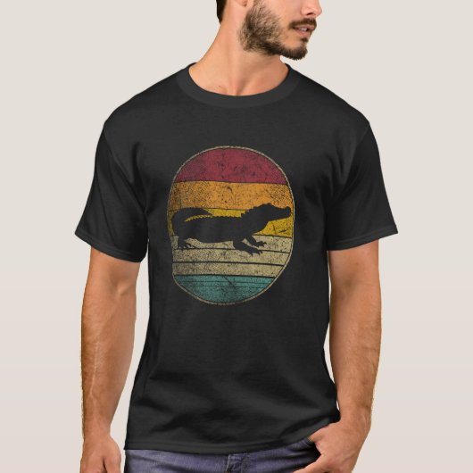 Krokodil - Distressed Retro Silhouette 60 T-shirt (Voorkant)