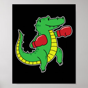 Krokodil doet aan boksen poster