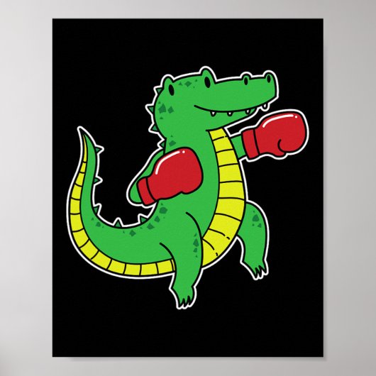 Krokodil doet aan boksen poster (Voorkant)