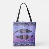 Krokodil dromen Aboriginal Art Canvas tas (Achterkant)