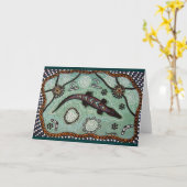 Krokodil dromen Kaart (Gele Bloem)