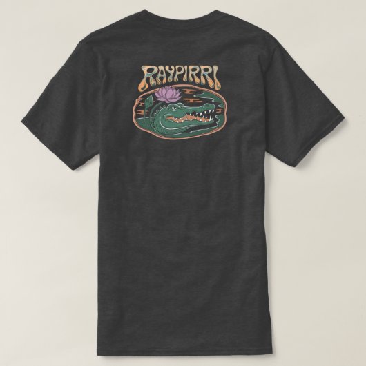 Krokodil en Lotus - Raypirri T-shirt (Design achterkant)