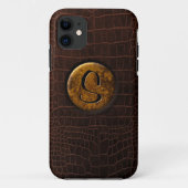 Krokodil en monogram Case-Mate iPhone case (Achterkant)
