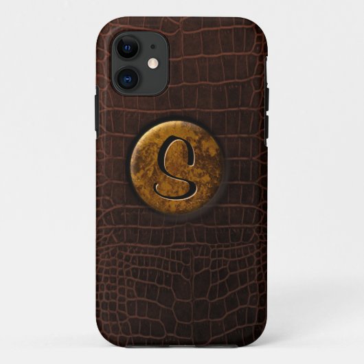 Krokodil en monogram Case-Mate iPhone case (Achterkant)