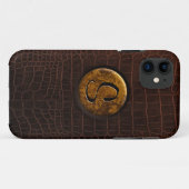 Krokodil en monogram Case-Mate iPhone case (Achterkant (horizontaal))