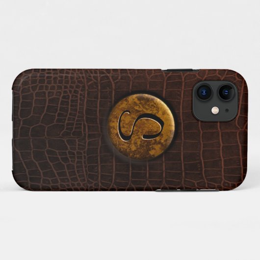 Krokodil en monogram Case-Mate iPhone case (Achterkant (horizontaal))