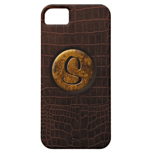 Krokodil en monogram Case-Mate iPhone case (Achterkant)