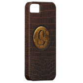 Krokodil en monogram Case-Mate iPhone case (Back/Rechts)