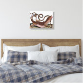 Krokodil eten slang op doek canvas afdruk (Insitu (Slaapkamer))