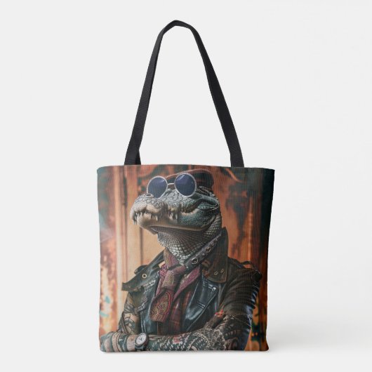 Krokodil getatoeëerd Urban Looking Boss Tote Bag (Achterkant)