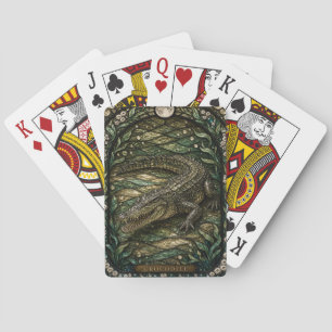 Krokodil Getijdenrivier Illumina Glas in Lood Pokerkaarten