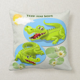 Krokodil glimlachen! kussen