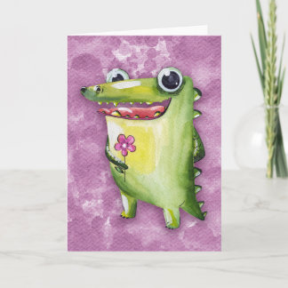 Krokodil glimlacht kaart