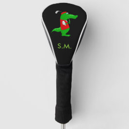 Krokodil Golfer & Initialen Golf Club Driver Hoesj Golfheadcover