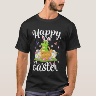 Krokodil Happy Pasen Eierzoeker Konijn Oor Krokodi T-shirt