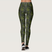 Krokodil huid draak schalen groen moeras monster leggings (Achterkant)