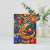 Krokodil in Aboriginal Dot Art Style Briefkaart (Staand voorkant)