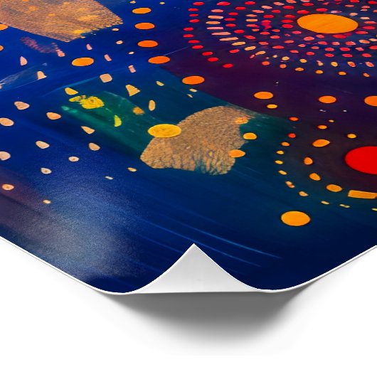 Krokodil in Aboriginal Dot Art Style Perfect Poster (Hoek)