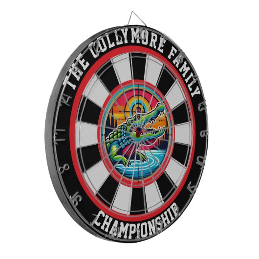 Krokodil in het Bullseye-meer Dartbord (Voorkant Links)