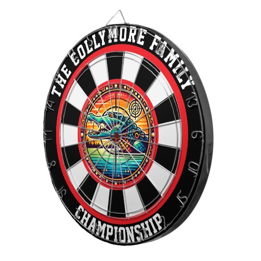 Krokodil in het Lake Aim Dartbord (Voorkant Rechts)