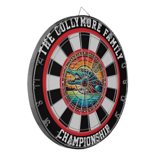 Krokodil in het Lake Aim Dartbord (Voorkant Links)