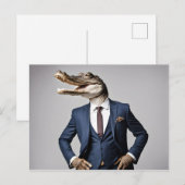 Krokodil in pak briefkaart (Voorkant / Achterkant)