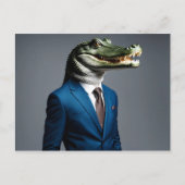 Krokodil in pak briefkaart (Voorkant)