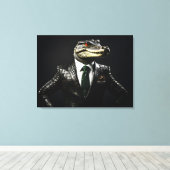 Krokodil in pak canvas afdruk (Insitu (Houten vloer))