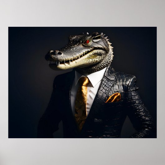 Krokodil in pak poster (Voorkant)