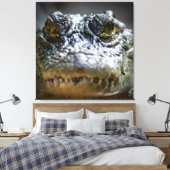 krokodil in water canvas afdruk (Insitu (Slaapkamer))