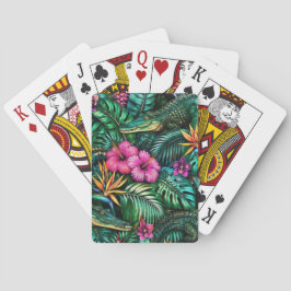 Krokodil Jungle Droom Naadloos Oppervlaktepatroon Pokerkaarten