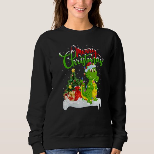 Krokodil Kerst Decoratie Kerstman Krokodil Trui (Voorkant)