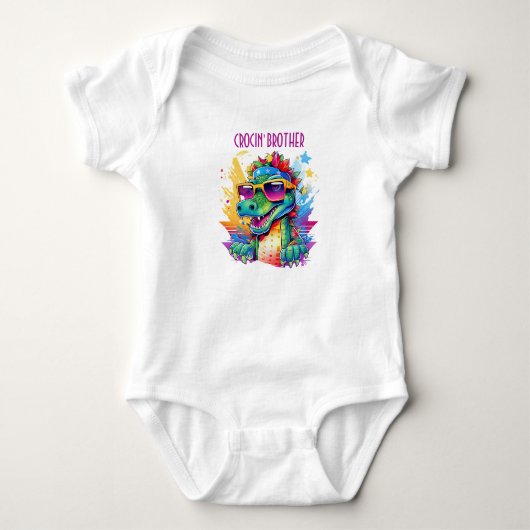 Krokodil Kinderen Verjaardag Matching Romper (Voorkant)