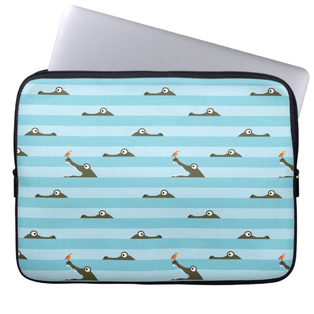 Krokodil Laptop Sleeve (Voorkant)