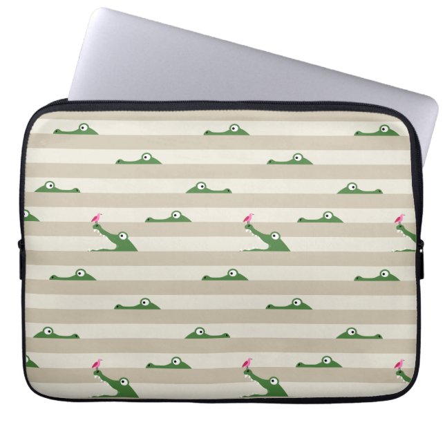 Krokodil Laptop Sleeve (Voorkant)