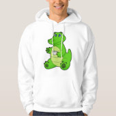 Krokodil met beker koffie hoodie (Voorkant)