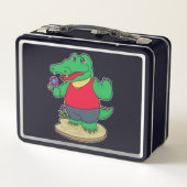 Krokodil met bloemen (Achterkant)