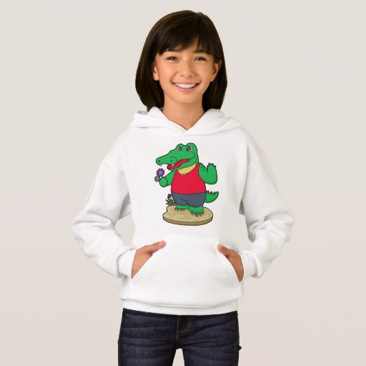 Krokodil met bloemen (Voorkant volledig)