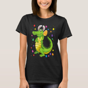 krokodil met bunny Ears Funny Egg Hunting Easter T-shirt