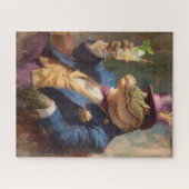 Krokodil met Mojito Whimsical Victoriaans Beeld Legpuzzel (Horizontaal)