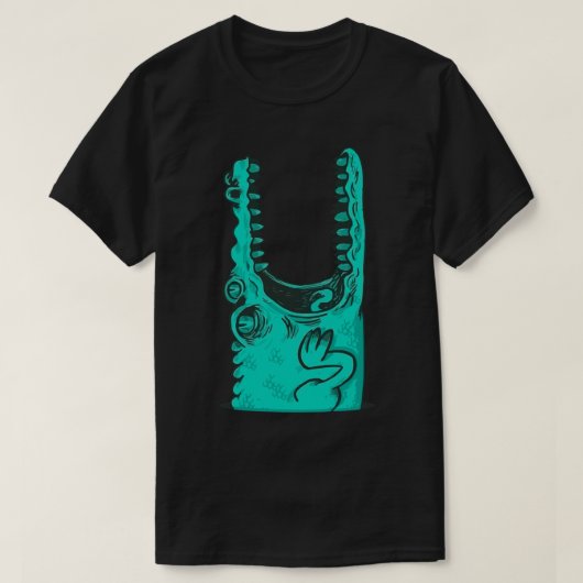 Krokodil met mond open t-shirt (Design voorkant)