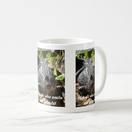 krokodil " niet iedereen die glimlacht is vrienden koffiemok (Voorkant rechts)